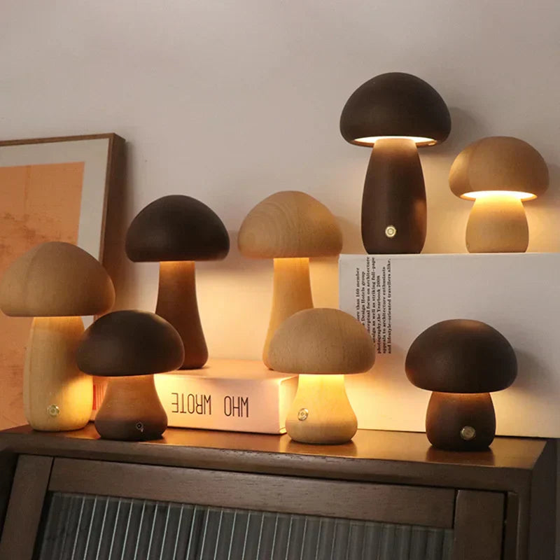 MushroomGlow™ Tre Soppformet LED Bordlampe | Naturlig Dekorativ Belysning | Atmosfærisk Lys for Hjemmet