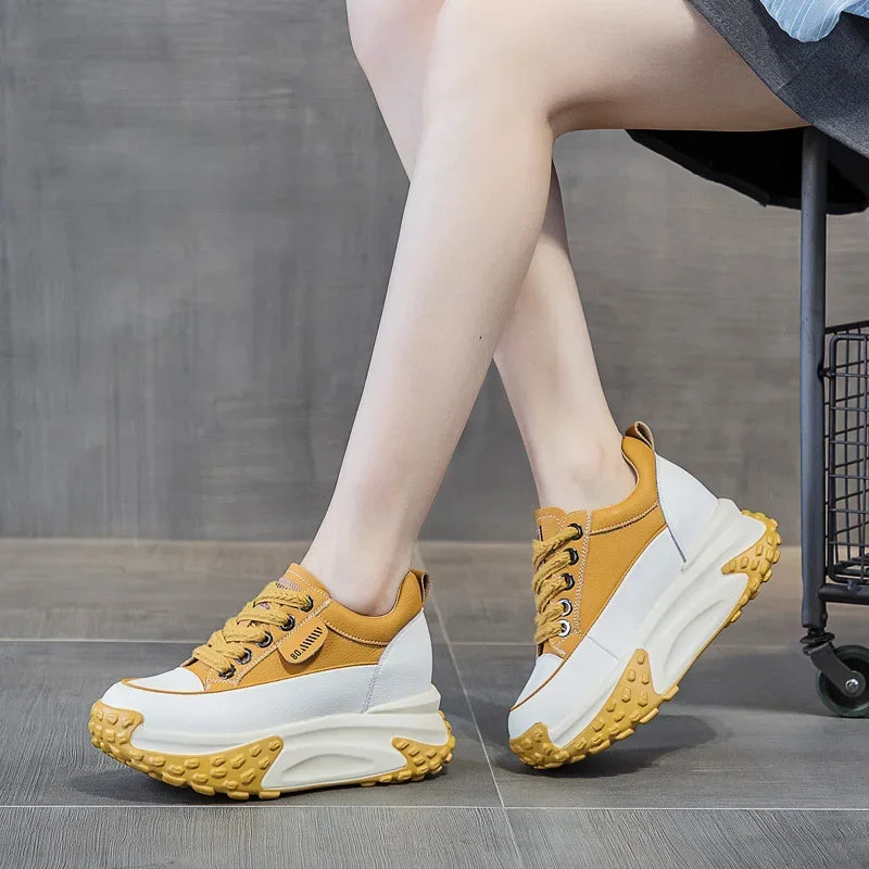 Norvo | 7 cm Plattform Wedge Sneakers laget av Lær