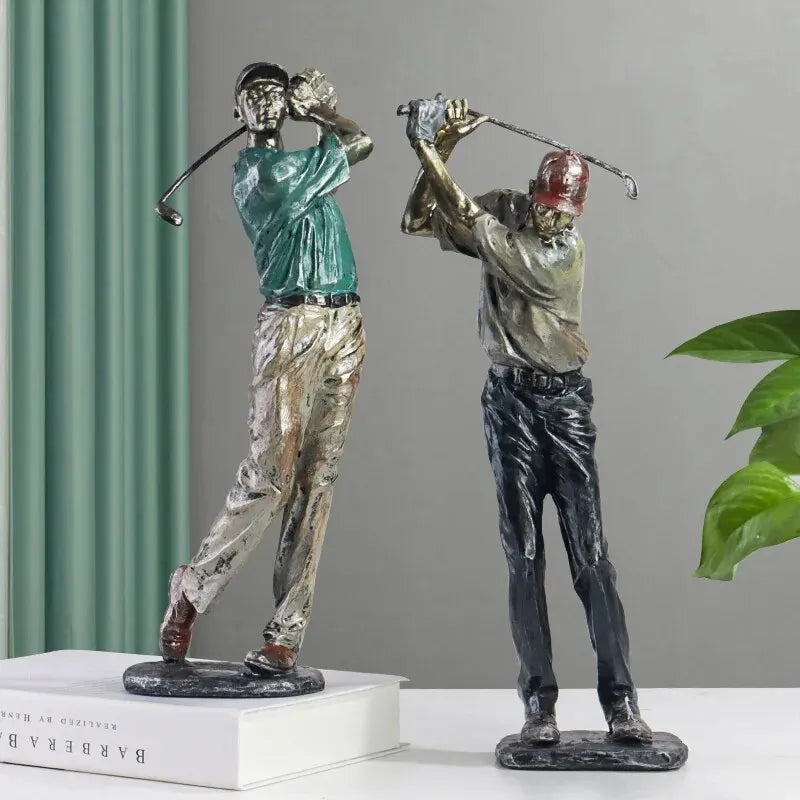 Norvo Statuer Skulptur, Kreativ Golfer Figuriner Hjem Dekor, Spiller Kunstfigur Skrivebords Dekorasjoner, Samleobjekt Gave Håndverk, De