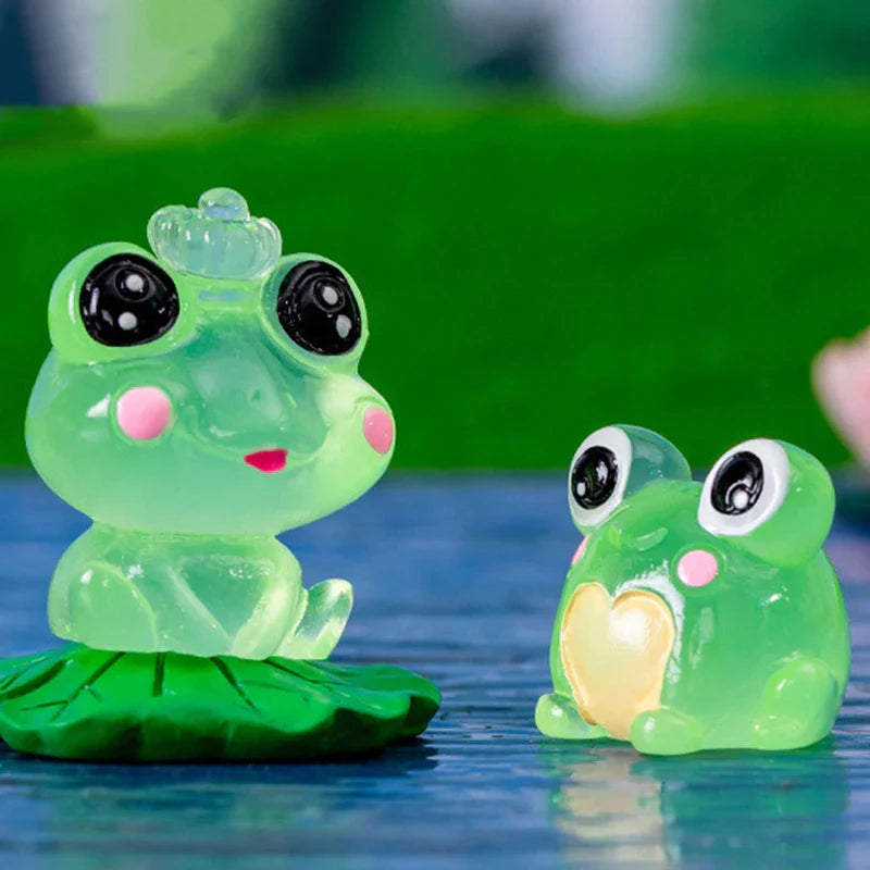 Norvo | LumoFrosch Figursett | Glødende Mini Frosker | For Hage med Feer, Akvarium & Dekorasjon