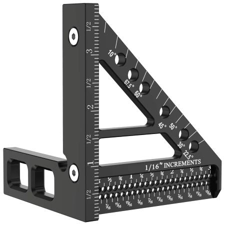 Norvo | Presisjon 3D Treskjæringslinjal – 45° & 90° Multi-vinkel Måleverktøy