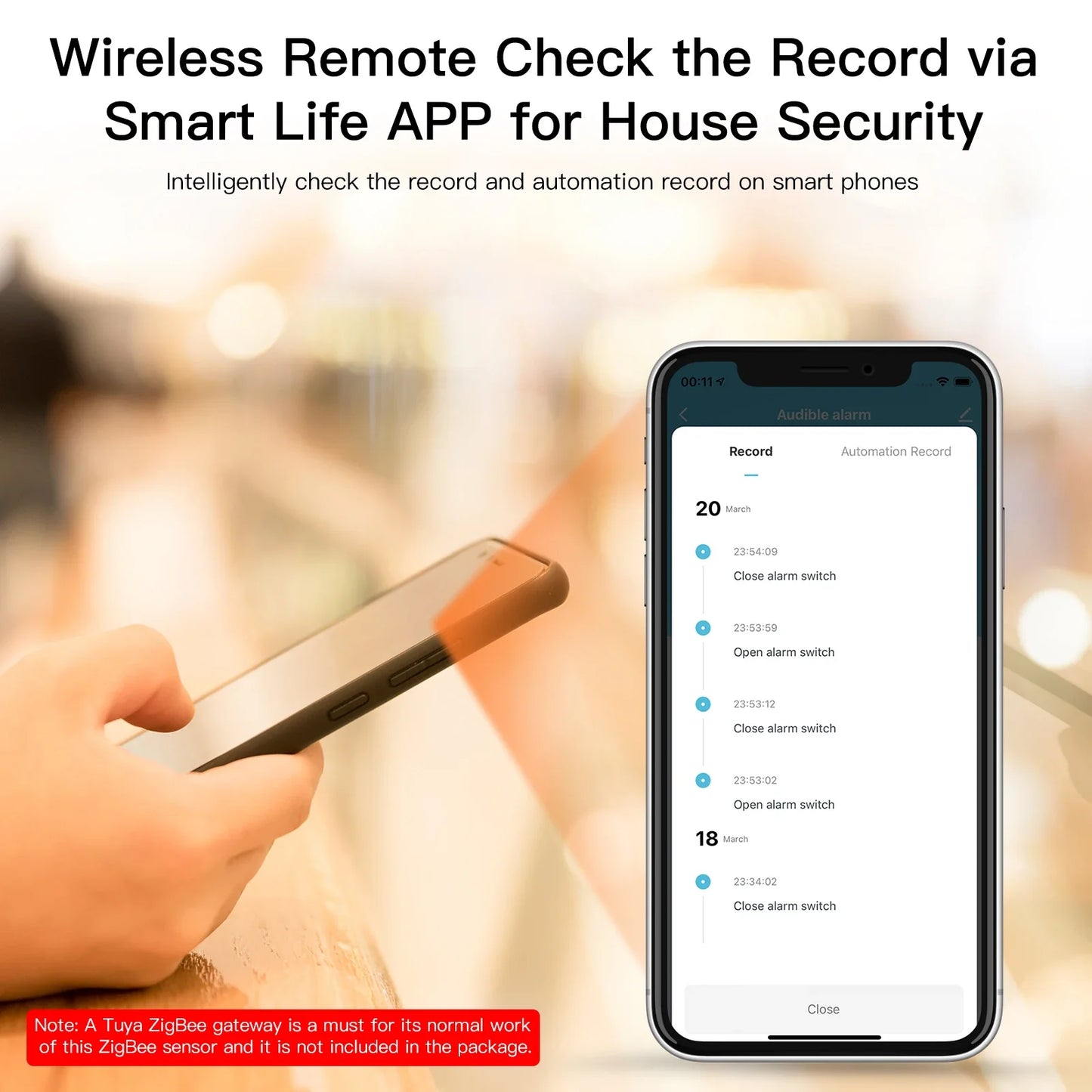 Tuya ZigBee Smart Lyd- og Lys sirene - WiFi 90dB Alarmkontroll via SmartLife Google Alexa-apper