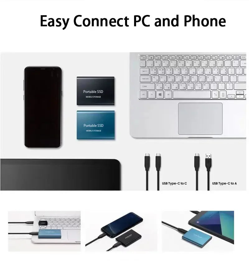 Norvo | TEKNOLOGI | Superrask ekstern SSD 2TB | Mini SSD | Høghastighetslagring for bærbar og PC