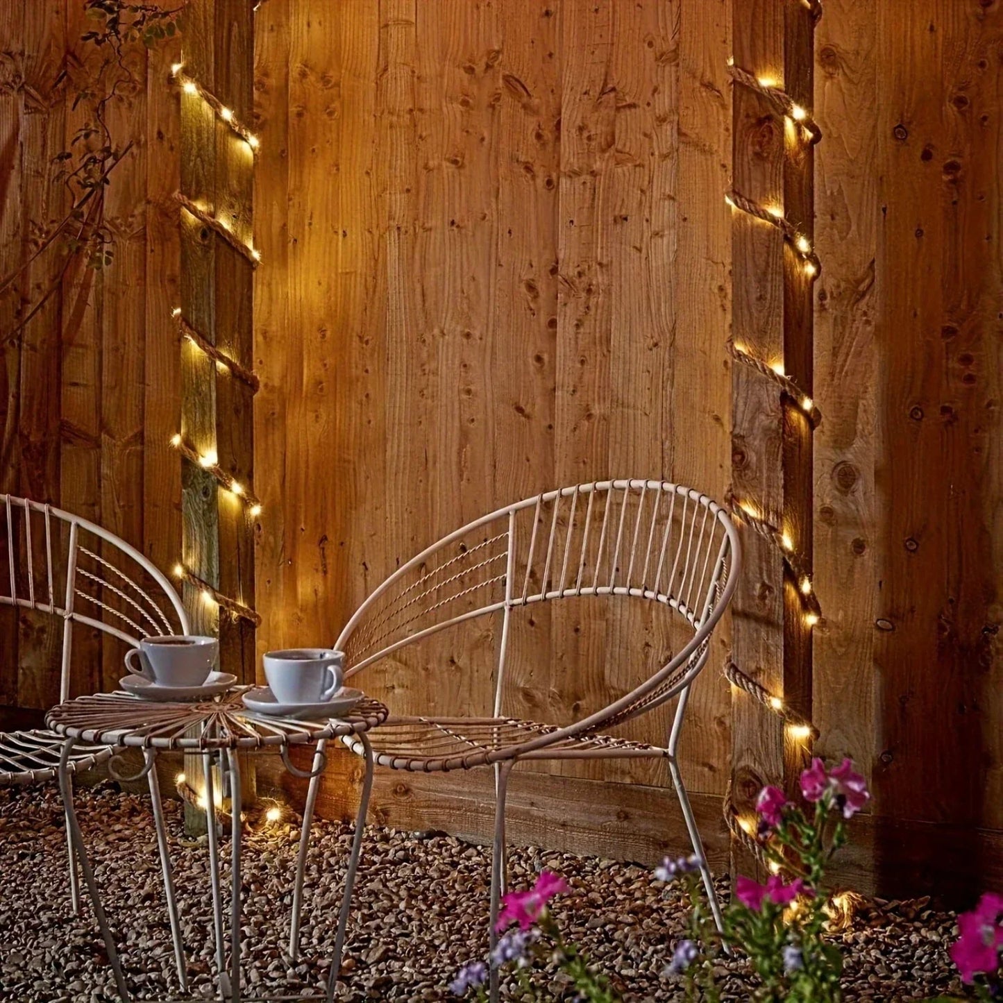 Norvo | Hamp tau solcelledrevet lampe | Holdbar dekorbelysning for hage og terrasse