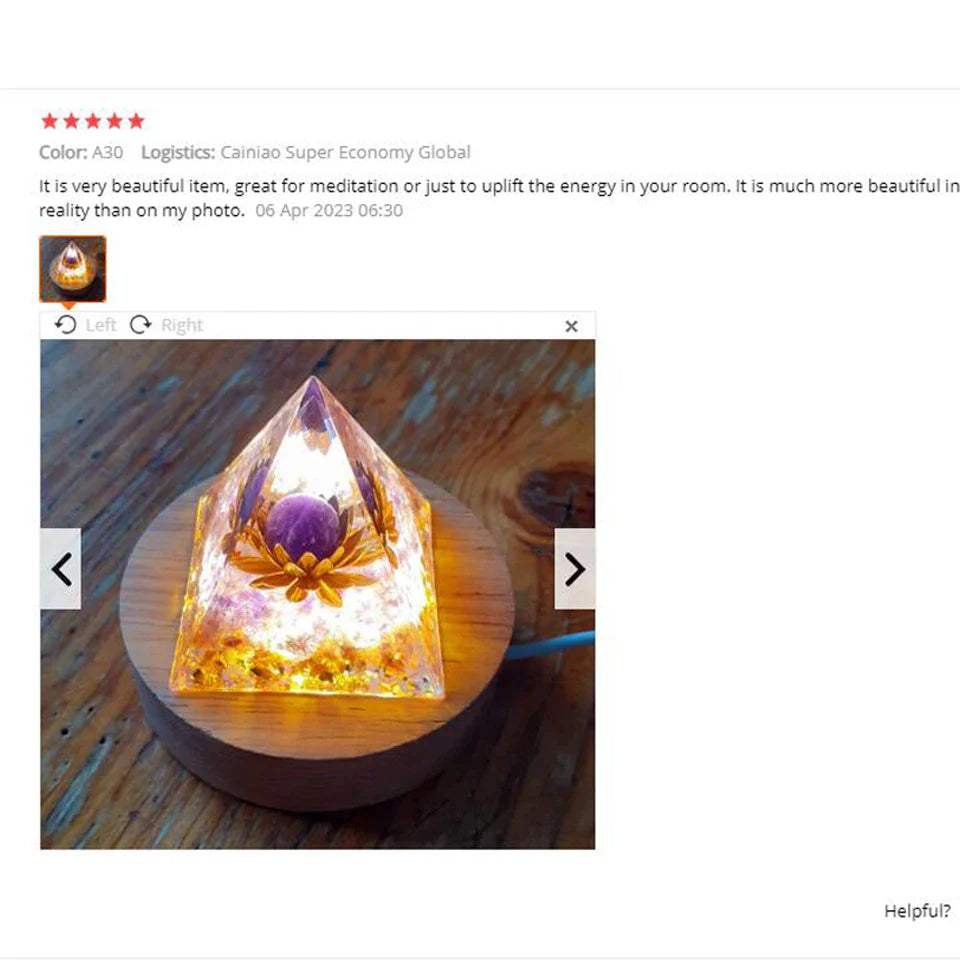 Norvo | Amethyst Peridot Orgone Pyramide - Energigenerator Krystall Reiki Chakra Orgonitt Meditasjonsverktøy