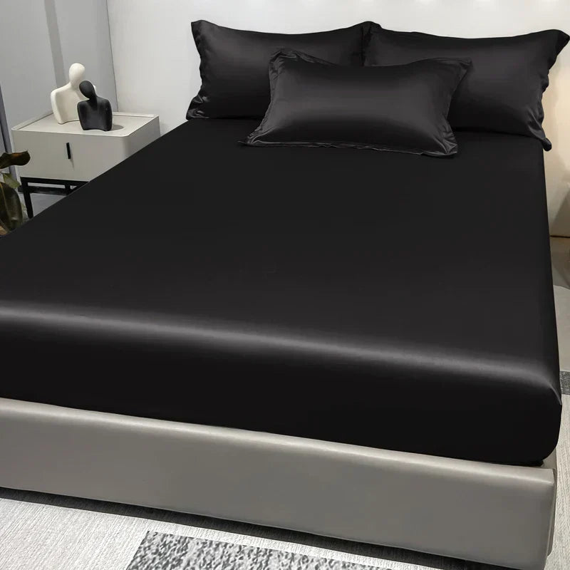 Norvo | SatinDreams Luksus Fitted Ark | Silke Satin Sengark | Pustende & Kjølende | Rynkefri | Lett å Ta Vare på