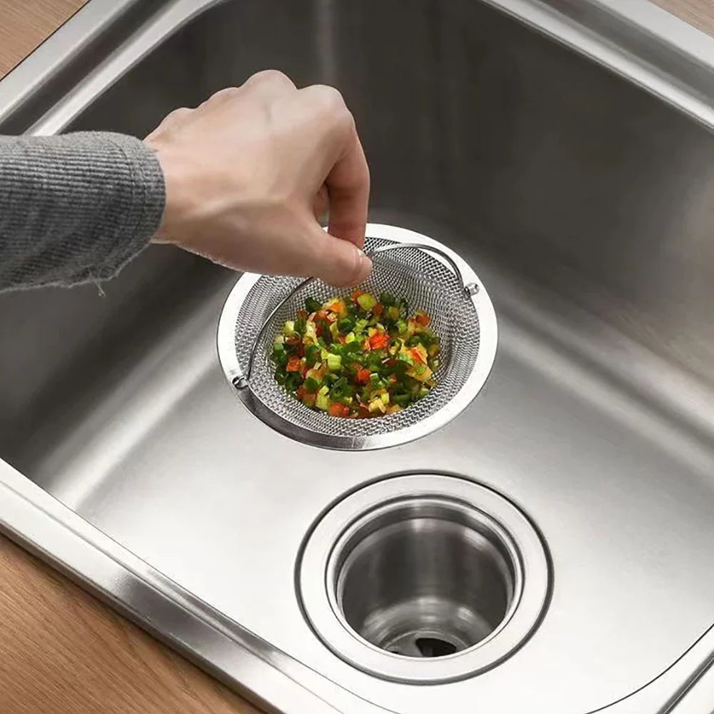 Norvo | Spül sil | DrainGuard Inox | Rustfritt stålsil for kjøkken og bad | Fanger matrester og hår | Ruster ikke og er holdbar