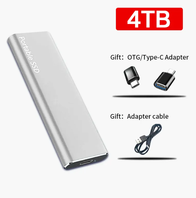 Norvo | 4TB USB-C Bærbar Ekstern Harddisk for PC & Mac
