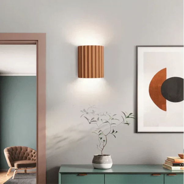 Norvo | Moderne Harpiks Vegglampe | Dobbelsidig Lysdiffusjon & Ideell for Moderne Oppholdsrom, Soverom, Gangene