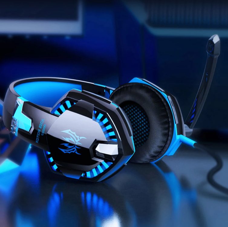 Norvo | Spillhodetelefoner for PC Bass Stereo Over-Ear Øretelefon Casque Laptop Mikrofon