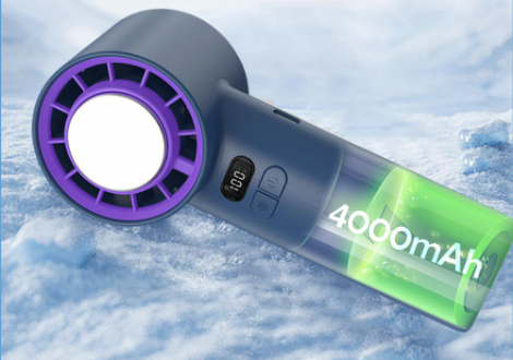 Norvo | Skye Mini Vifte med Kjøleplate – Bærbar Vifte med 100 Hastigheter og Justerbar Bris