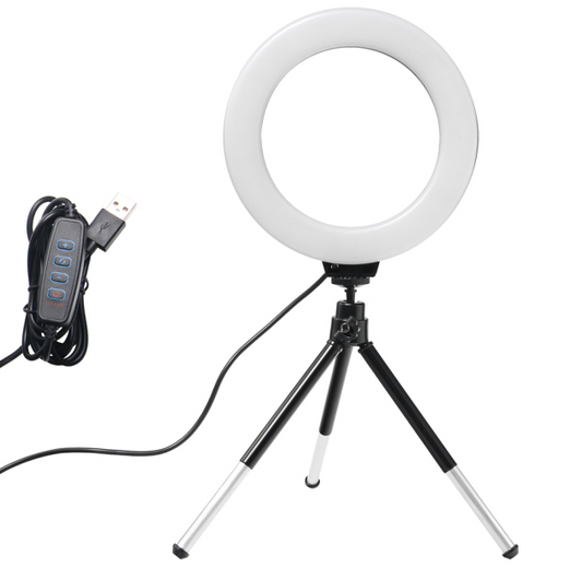 Norvo | Ring Light Med Stativ 6-tommers Holder For Live Stream LED Ring Light Youtube Video Med Stativ