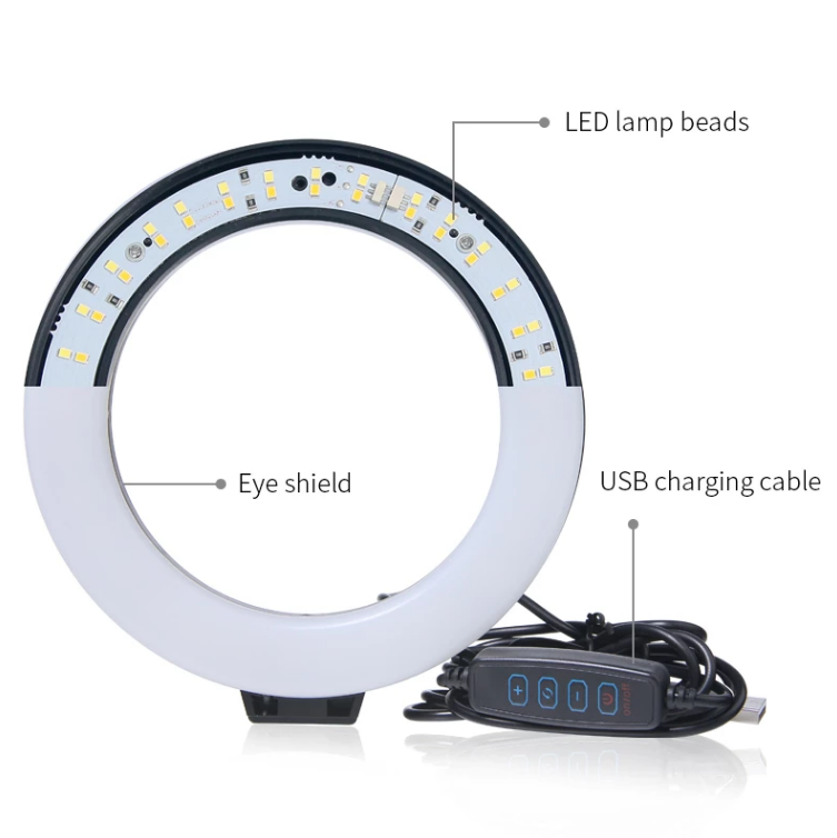 Norvo | Ring Light Med Stativ 6-tommers Holder For Live Stream LED Ring Light Youtube Video Med Stativ