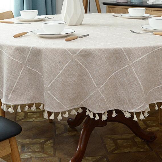 Norvo | Estetisk Rund Linched Tablecloth