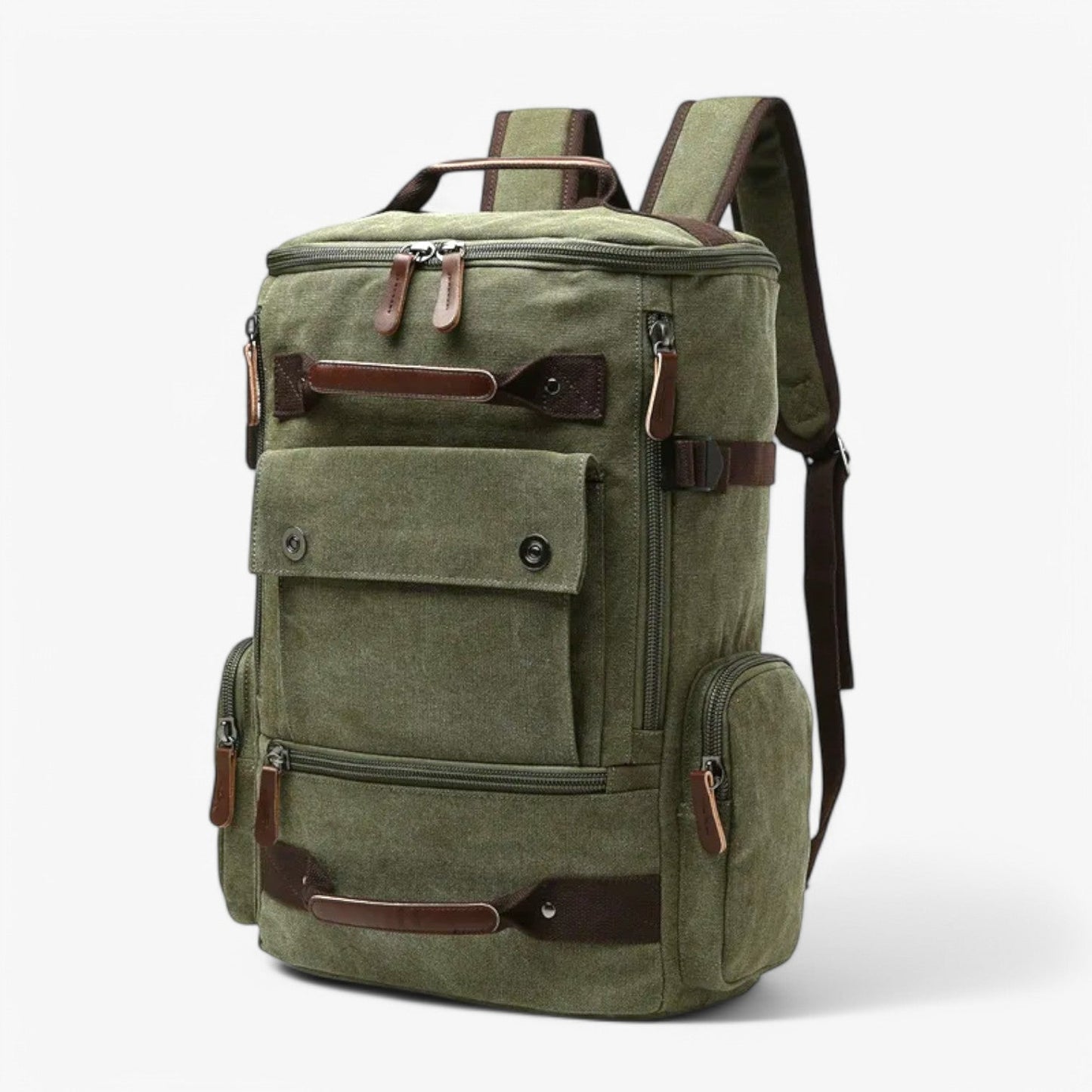 Norvo | Vintage Canvas Backpack – Stilig og funksjonell med laptoplomme for hverdagsliv og eventyr
