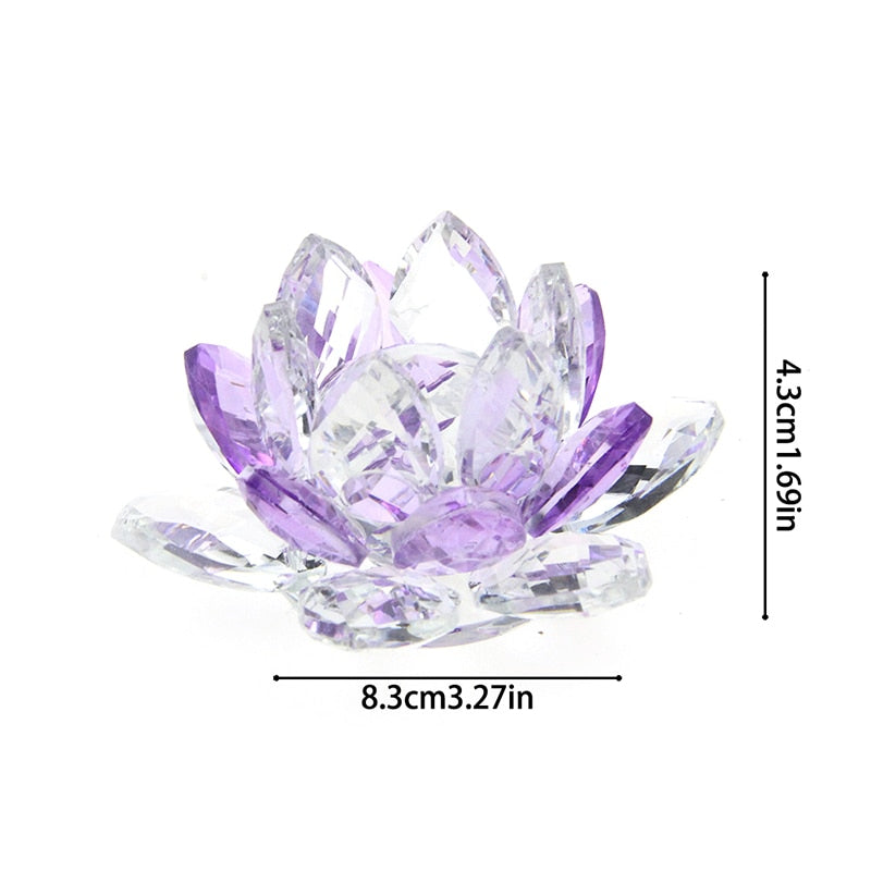 Norvo | Crystal Lotus Flower Craft Glass Paperweight Home Decoration Ornaments Figures Home Wedding Party Decor Gifts Souvenir