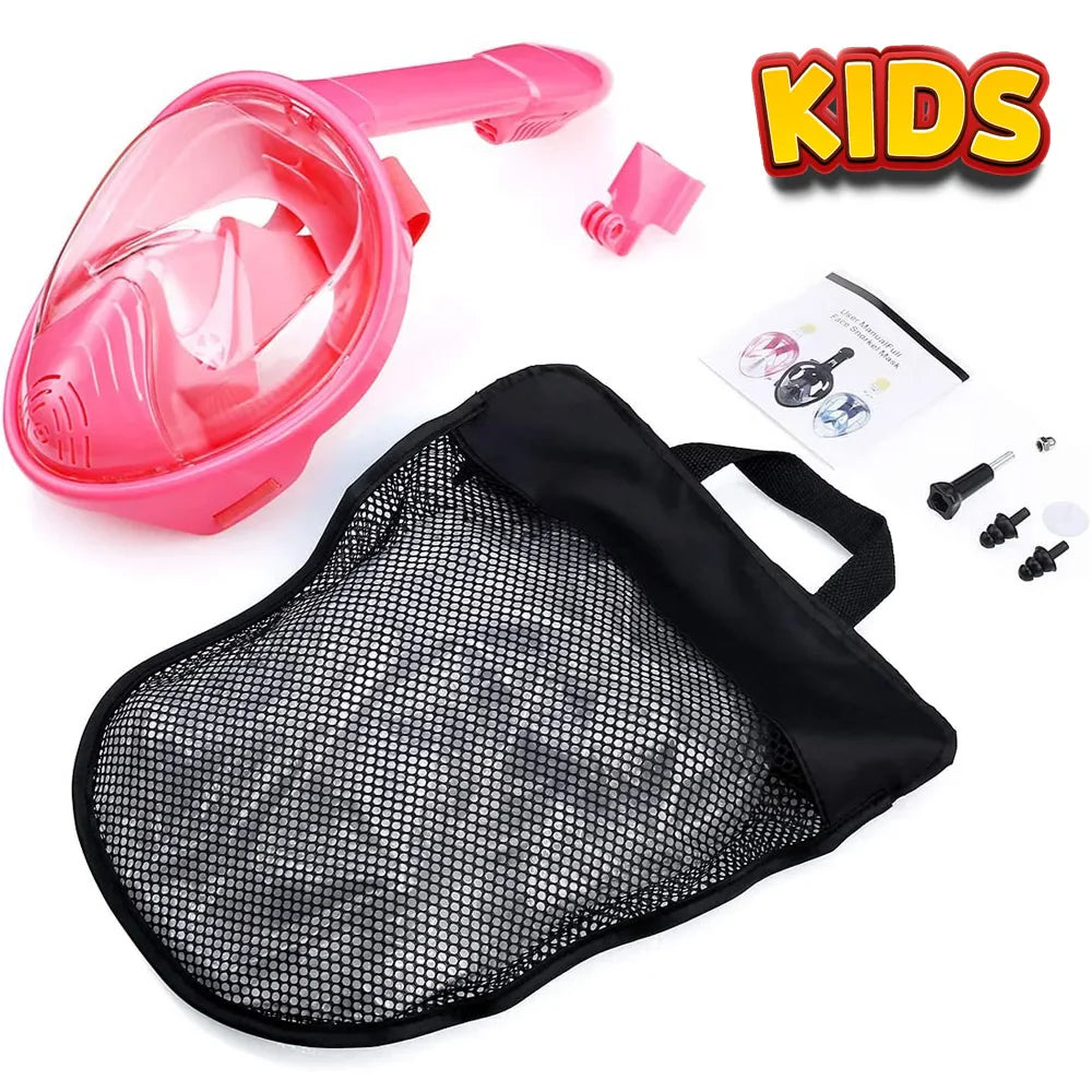 Norvo | Helgesikt snorkelmaske med kamerafeste - Vidvinkel, anti-dugg, anti-lekk dykk- og snorkelmaske for voksne og barn