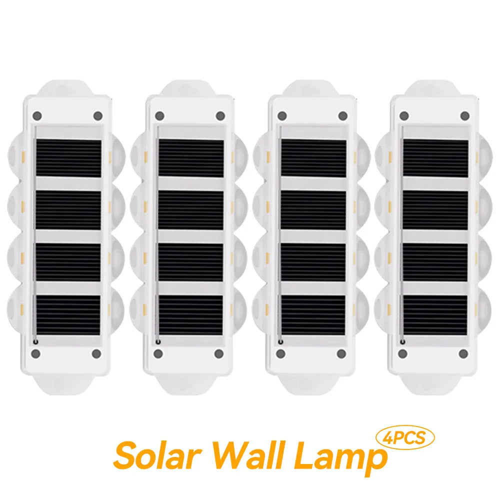 Norvo | Solcellevegglamper Solavine | Varm hvit lys | IP44 værbestandig | For gjerde, terrasse og hage | 8 timers lysvarighet