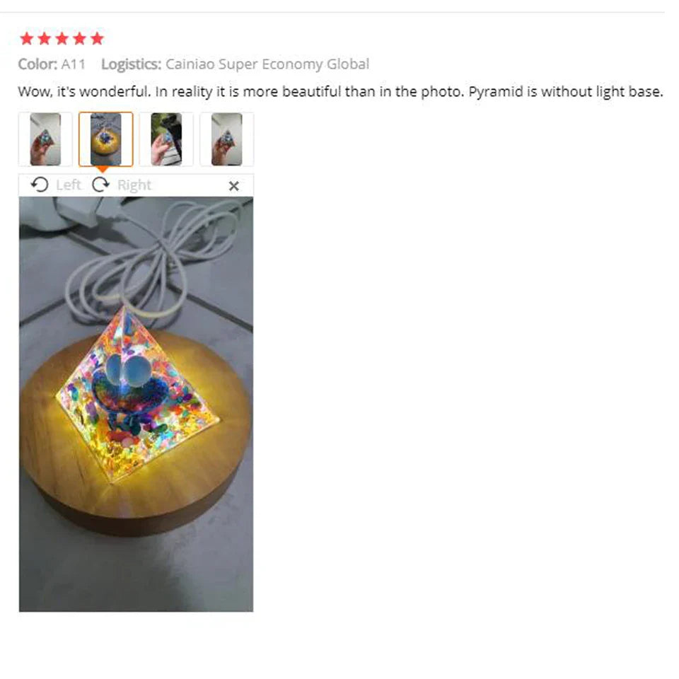 Norvo | Amethyst Peridot Orgone Pyramide - Energigenerator Krystall Reiki Chakra Orgonitt Meditasjonsverktøy