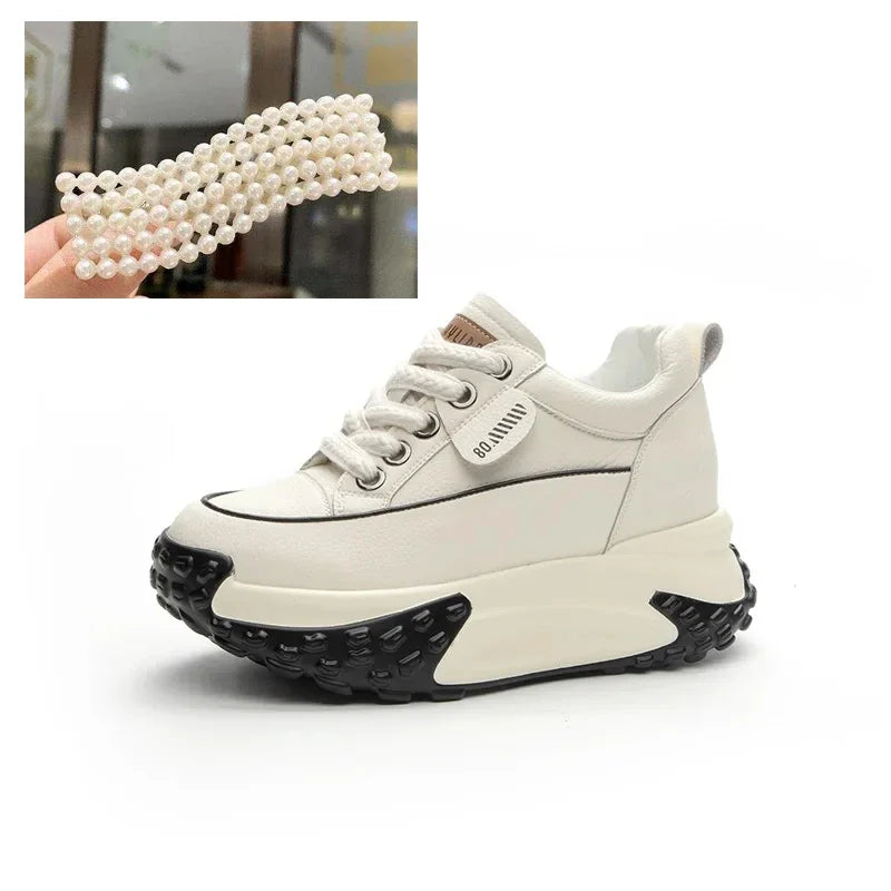 Norvo | 7 cm Plattform Wedge Sneakers laget av Lær