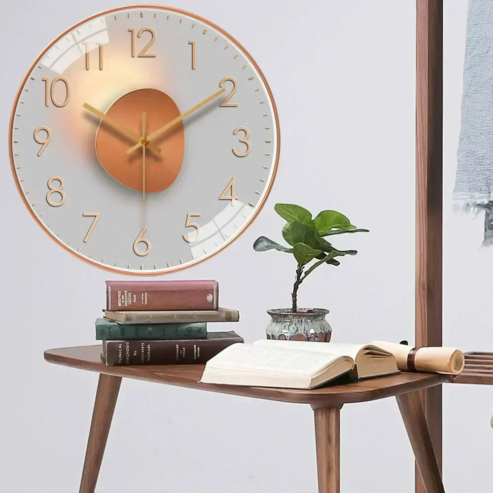 Norvo | Timeless Whisper™ | Stille Klassisk Veggklokke | Ikke-tikkende Design for Soverom og Kontorinnredning