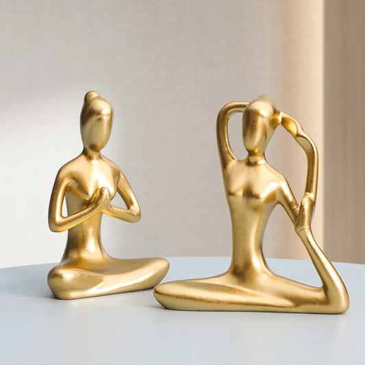 Norvo Interior Hjem Dekorative Figurer Skrivebord Tv Torsjon Dekorasjon Stue Skulptur Harpiks Statuer Hjem Dekor Yoga Jente Håndverk