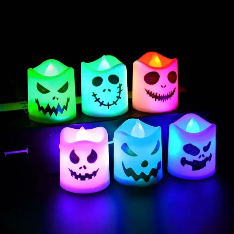 Norvo | Halloween LED Spøkelse & Gresskar Stearinlys – 6 Pakke