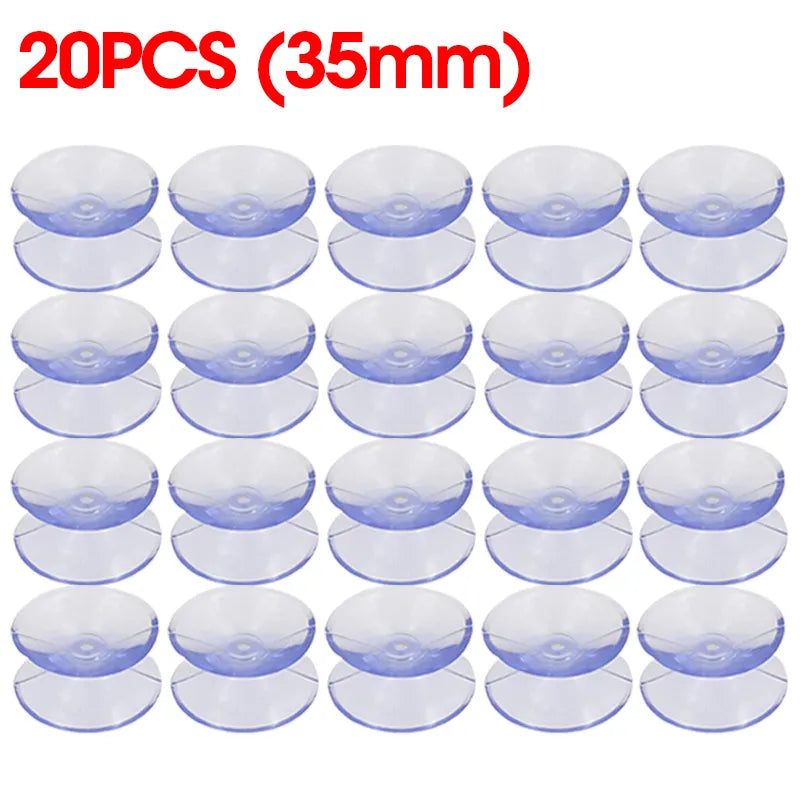 Norvo | 5/20PCS Dobbelt-sidede plast sugekopper - Rutsjesikre klare vakuumsugere for glass, bilvinduer, bordplater, DIY såpeholder