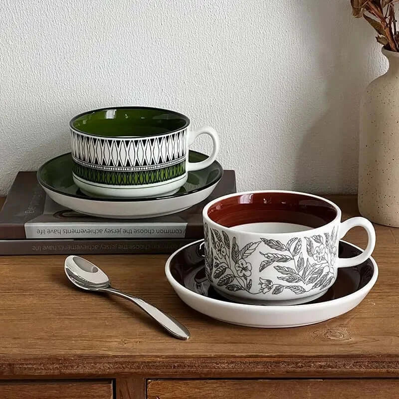 Vakre retro keramikk kaffekopper fra 50-tallet