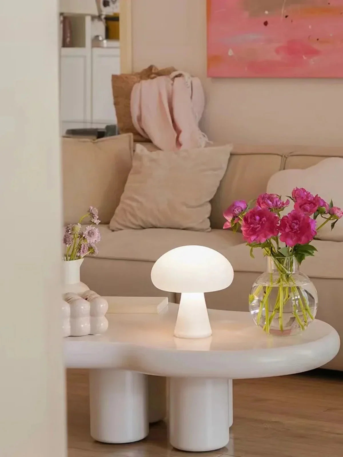 Norvo | Lunoria Sopplampe Porcelen | Myk LED Lys | Elegant & Tidensløs | Hvit