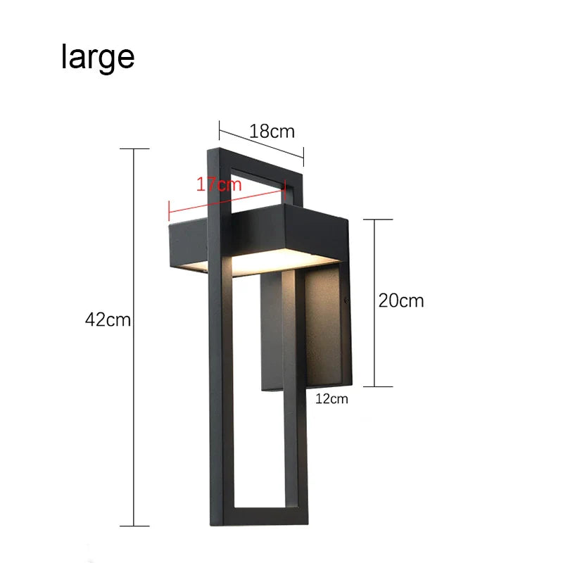 Norvo | LED Utendørs Vegglampe | Vanntett & Vintage Design | 10W | Svart Aluminium