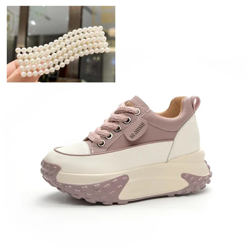 Norvo | 7 cm Plattform Wedge Sneakers laget av Lær