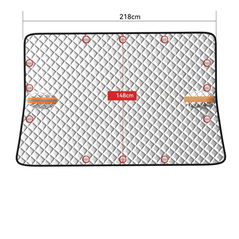 Norvo | Magnetisk bil frontrute deksel FrostGuard Max | Vinter isbeskyttelse & Sommer UV-beskyttelse | Vanntett & Enkel å feste