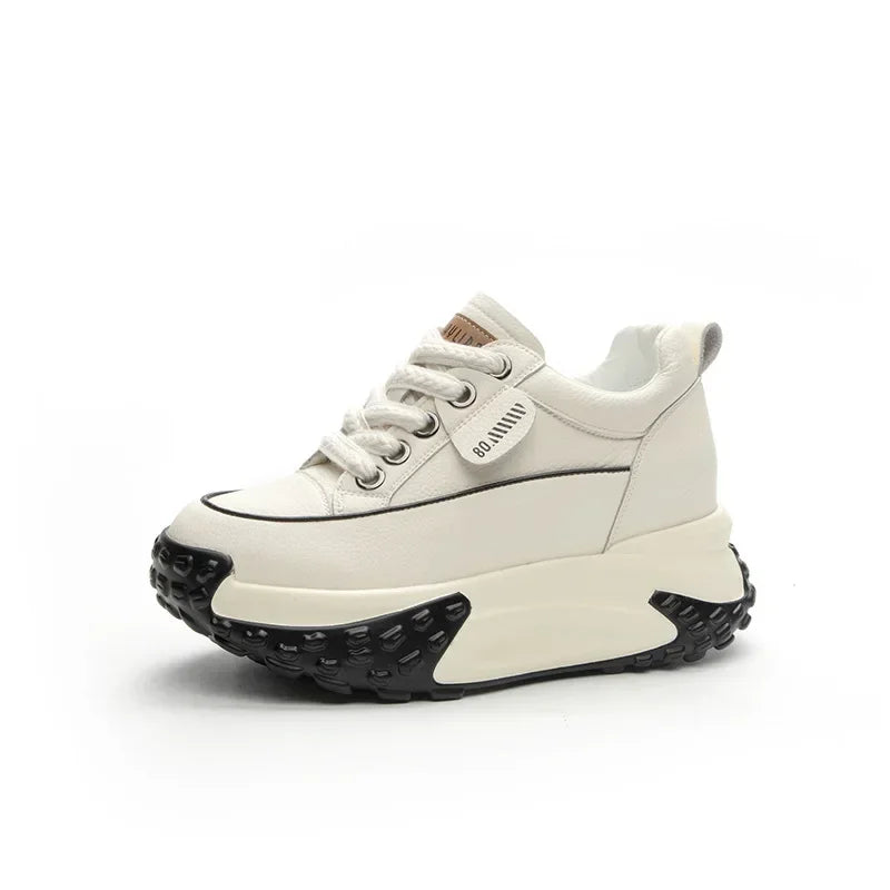 Norvo | 7 cm Plattform Wedge Sneakers laget av Lær