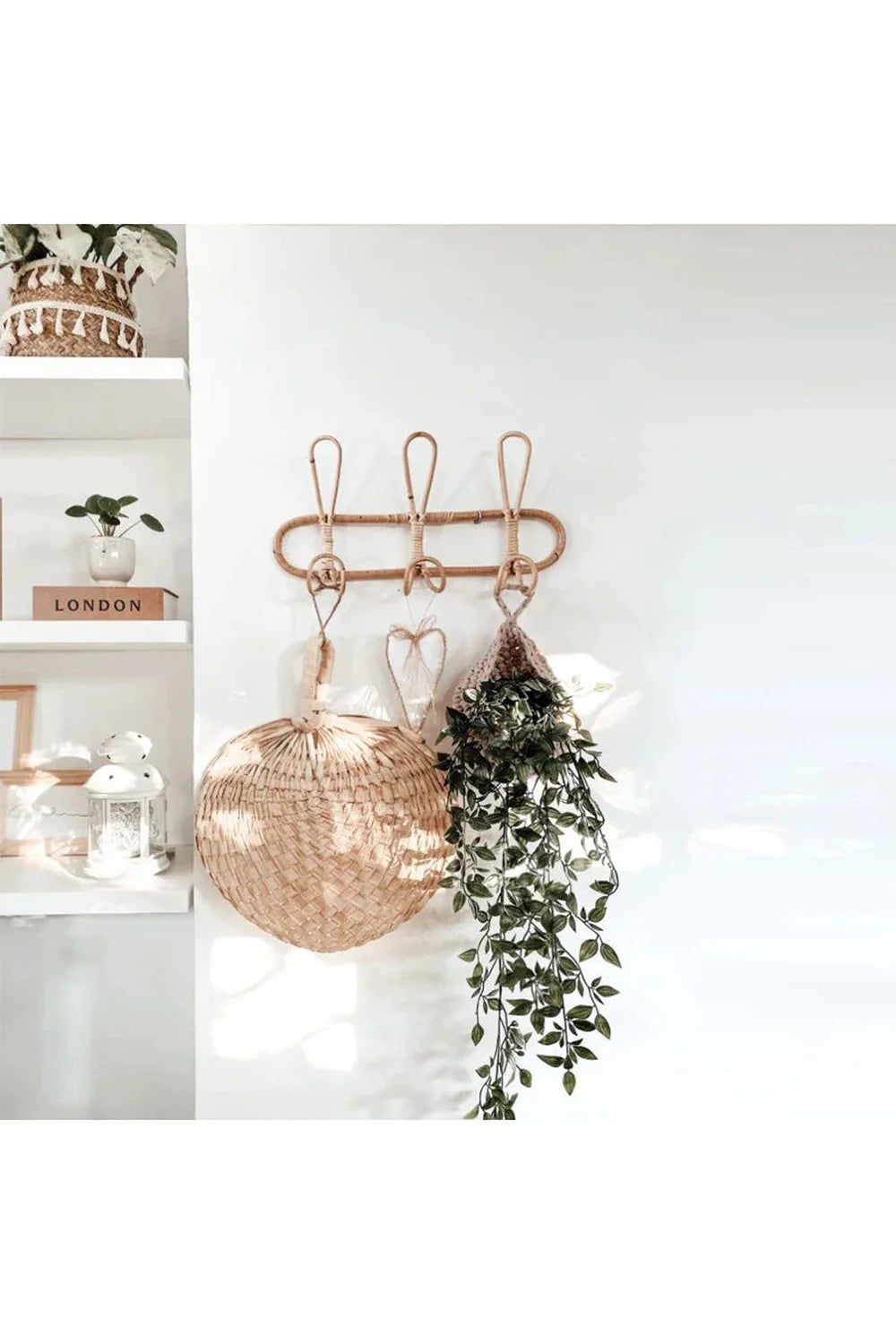 Rattan Vegghengt Krok