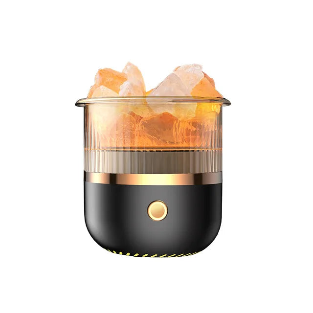 Norvo | Himalaya salt crystal lamp & essential oil diffuser, USB ultrasonisk luftfukter for hjemme & kontor