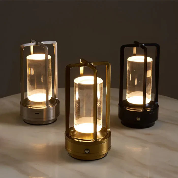 Norvo | Varm LED Trådløs Bordlampe – Batteridrevet Nordisk Design - LED med Berøringskontroll, Egnet for Soverom, Hjem, Utendørs - Ideell Nattlampe