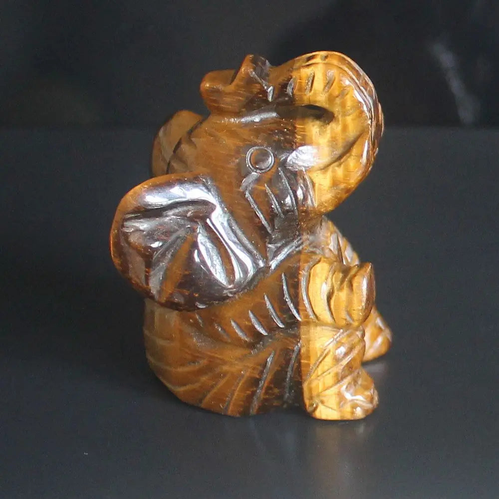 Norvo Blandede edelsten Krystall sittende Elefant Figur Dyreskulptur hjemmedekor 2''