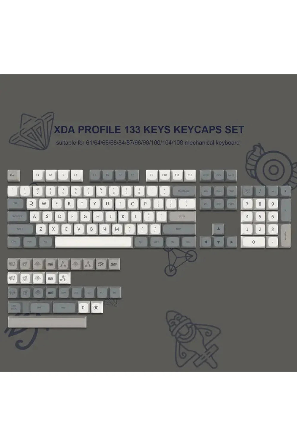 Outer Space PBT-tastaturknapper