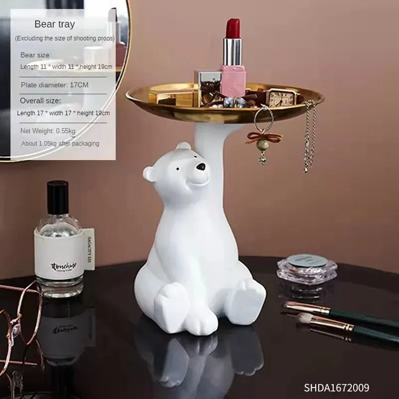 Norvo søt isbjørn nøkkel lagring frukt brett moderne enkel stue veranda dekorasjon hjem dekor