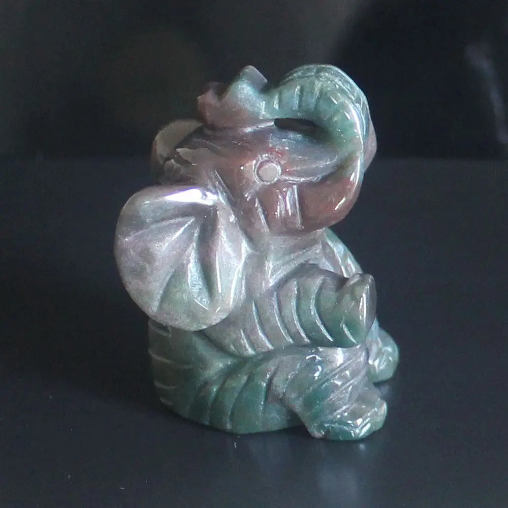 Norvo Blandede edelsten Krystall sittende Elefant Figur Dyreskulptur hjemmedekor 2''