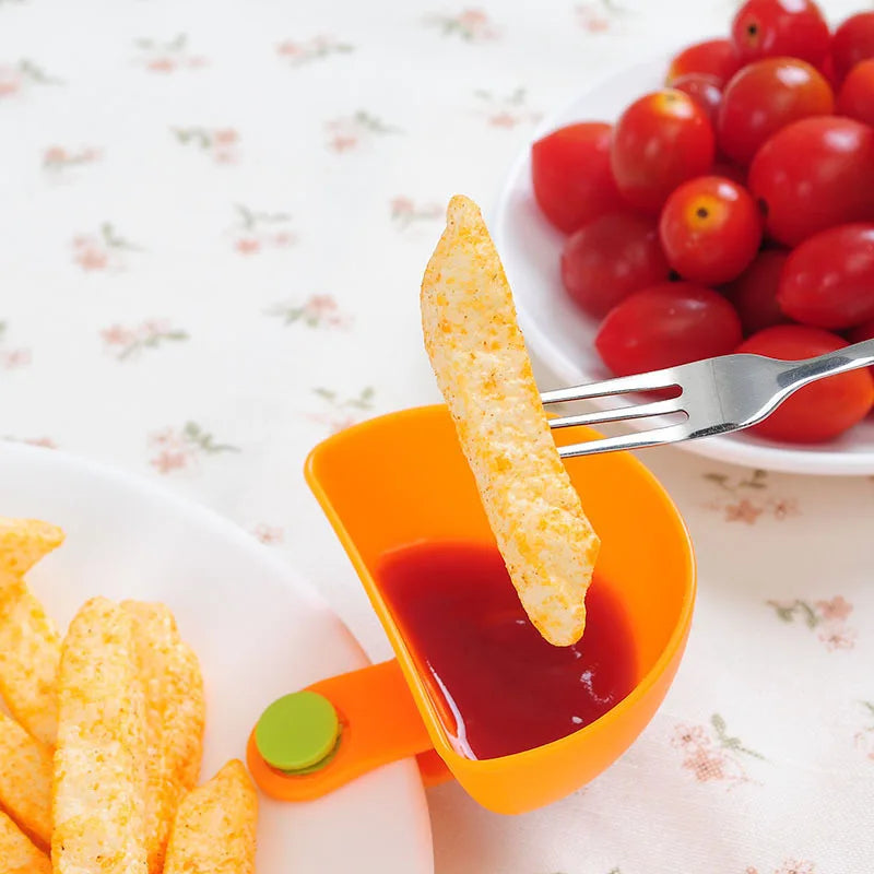 Norvo | Sett med 4 Dip Clip Skåler - Ulike klipsbeholdere for salatdressinger, sauser og mer - Kjøkkenverktøy for enkelt dipping