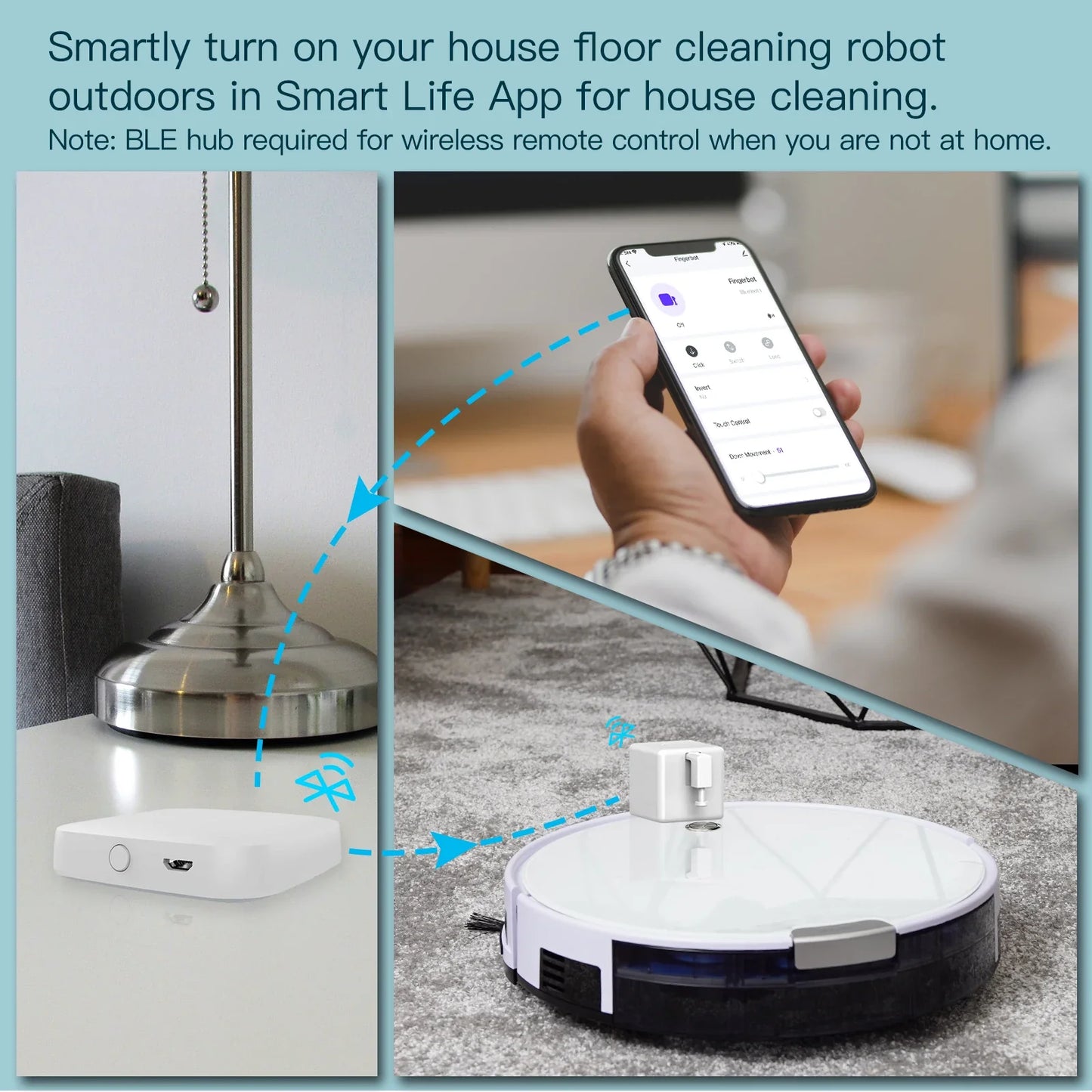 Tuya Fingerbot Knapptaster - Wifi Programmerbar Kontroll via SmartLife Google Alexa Apps