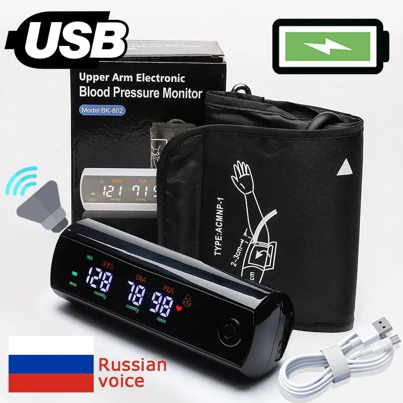 Norvo | Oppladbar LCD Arm Blodtrykkmonitor med Taleprogram – VitalScan