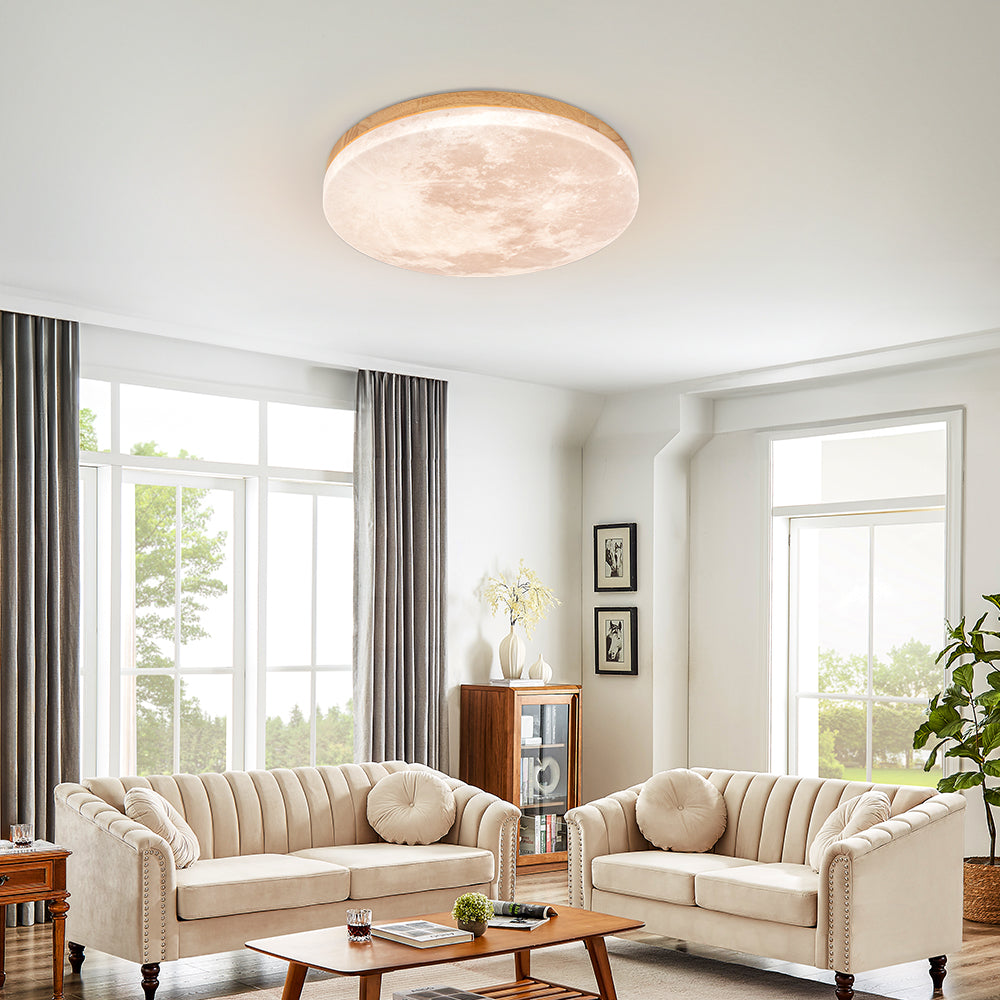 Norvo | Moderne måne-inspirert LED taklampe – myk ambient flush mount