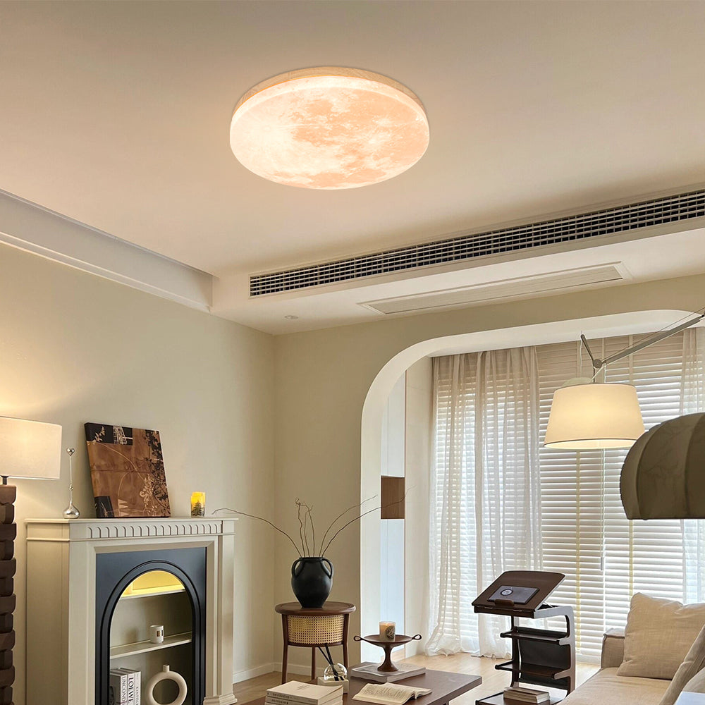 Norvo | Moderne måne-inspirert LED taklampe – myk ambient flush mount