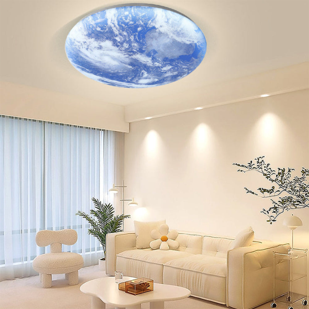 Norvo | Moderne måne-inspirert LED taklampe – myk ambient flush mount