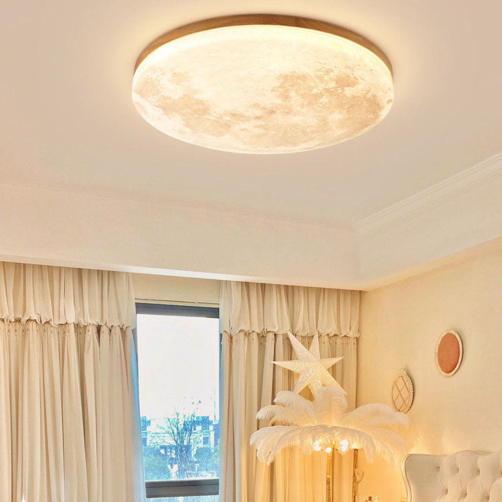 Norvo | Moderne måne-inspirert LED taklampe – myk ambient flush mount