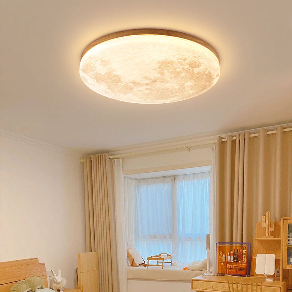 Norvo | Moderne måne-inspirert LED taklampe – myk ambient flush mount