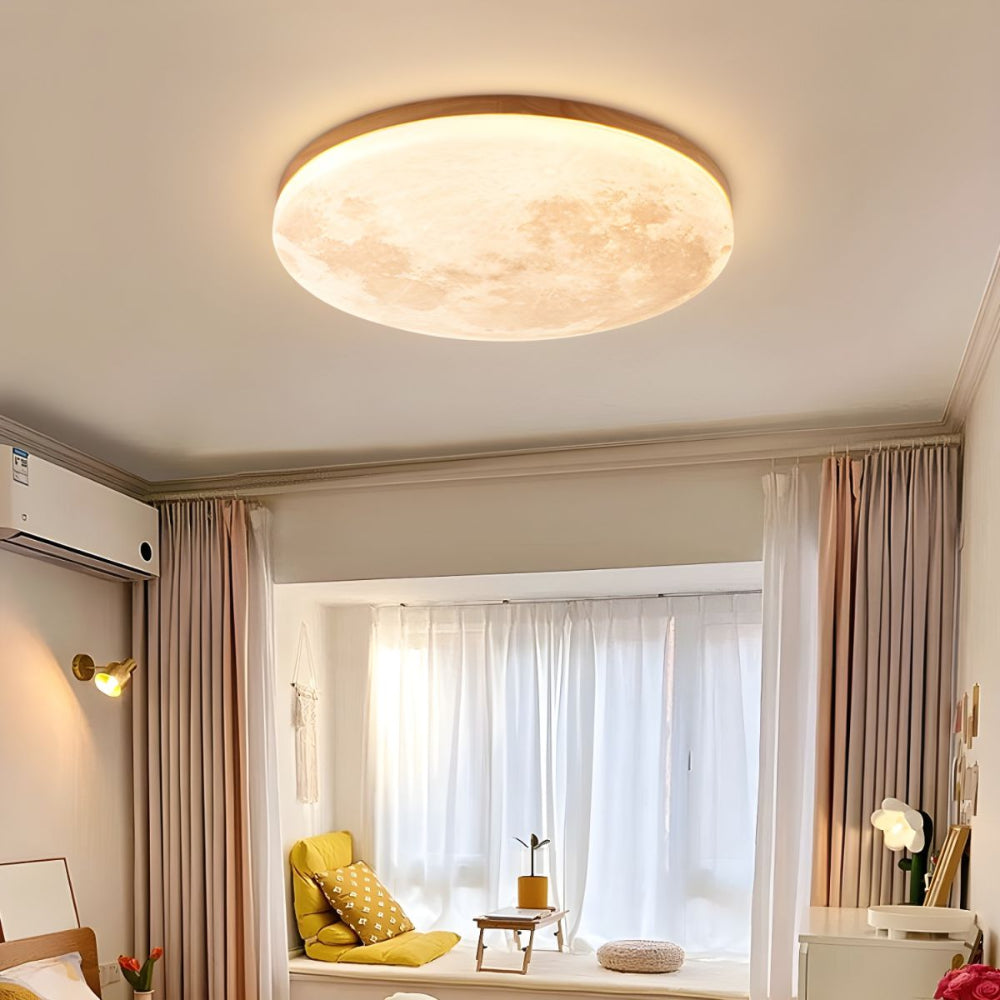 Norvo | Moderne måne-inspirert LED taklampe – myk ambient flush mount